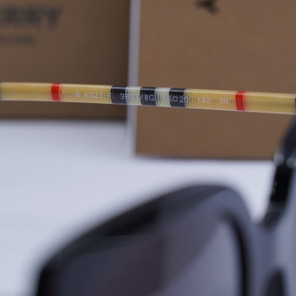 Burberry BE4323F 38538G Square Sunglasses - Black/Check Brown/Grey main image 9
